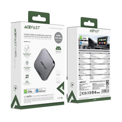 Acefast QC2 Wireless CarPlay/Android Auto AI Box - Grey