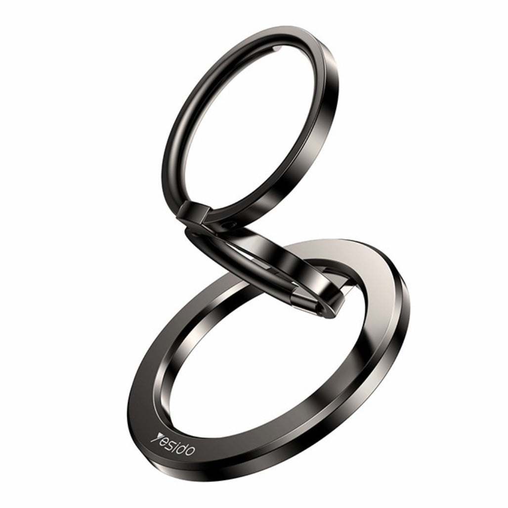 Yesido C206 Zinc Alloy 180 Degree Dlip And Fold Built-in N52 Double Ring Metal Folding Ring Phone Holder