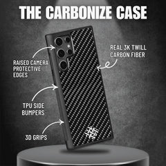 Samsung S-Series 3K Twill Carbon Fiber Cover | Real Carbon Fiber Case for S25 Ultra, S24 Ultra & A56 5G