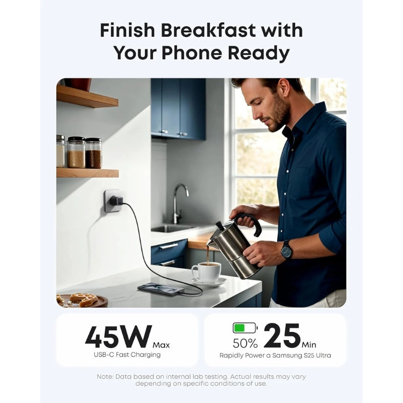 Anker Nano 45W Type-C Charger – Compact Fast Charging GaN USB-C Block