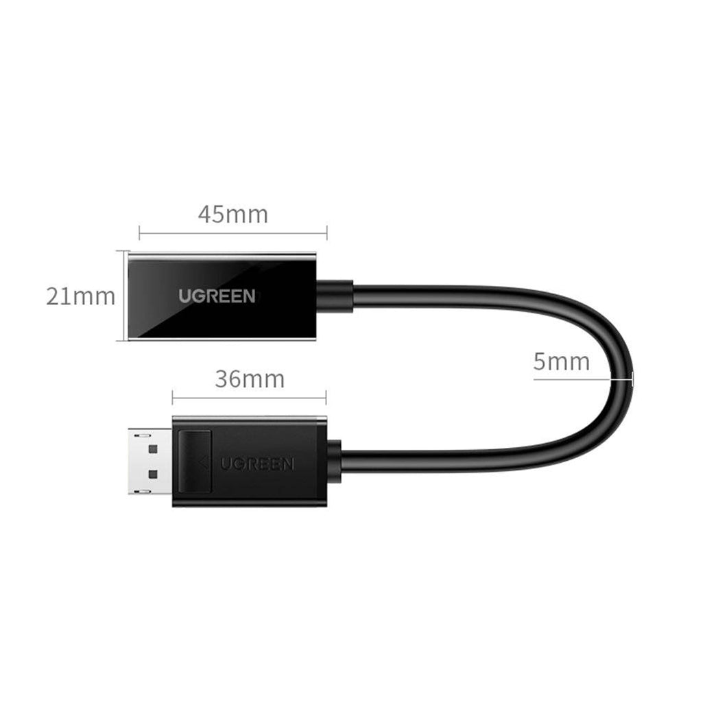UGREEN DisplayPort to HDMI Adapter Cable – 4K@30Hz, 25cm, Unidirectional
