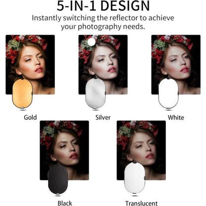 5 in 1 Oval Reflector - 150x200cm