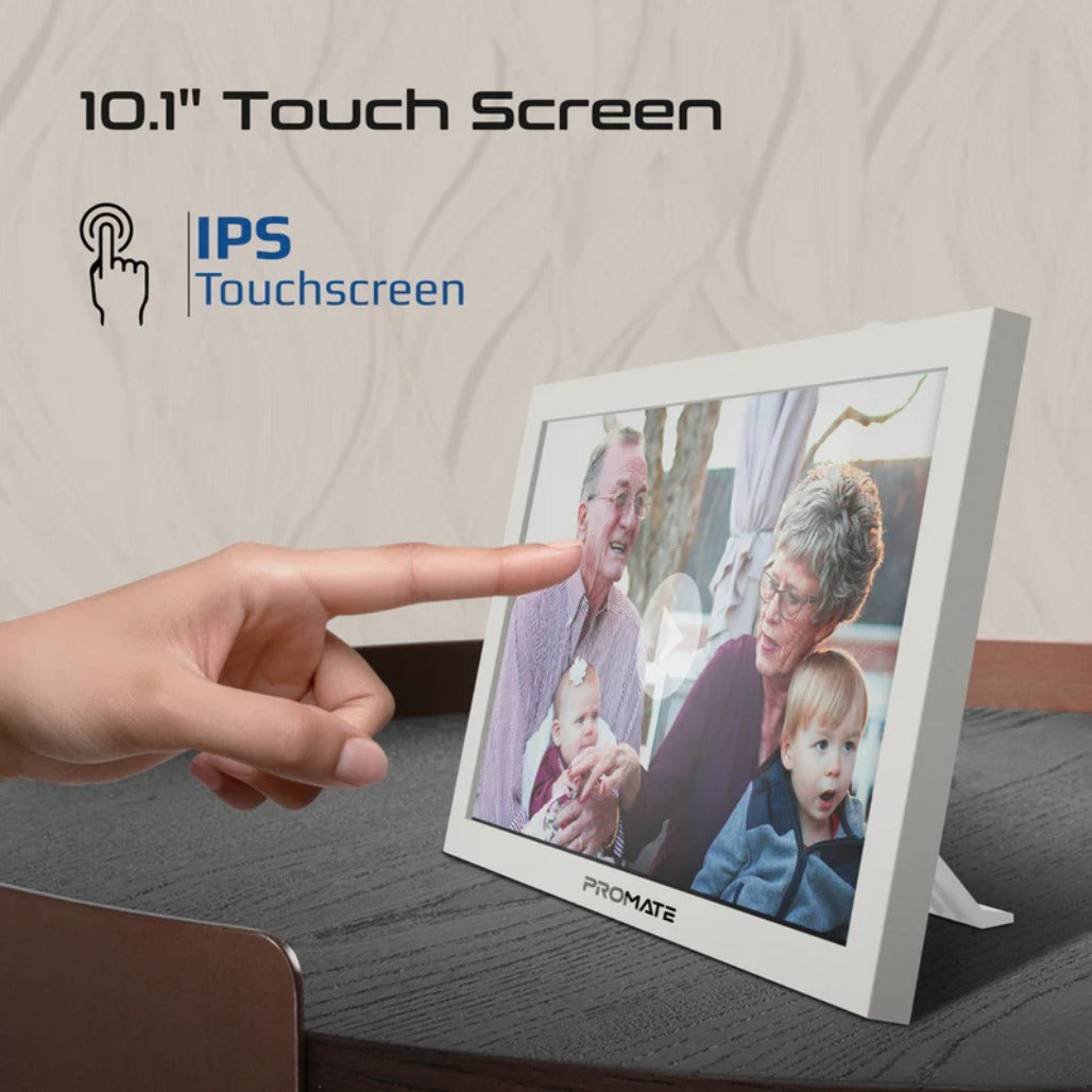 Promate Memoria-10 - 10.1" Vibrant Full HD Smart Multimedia Wi-Fi Digital Photo Frame