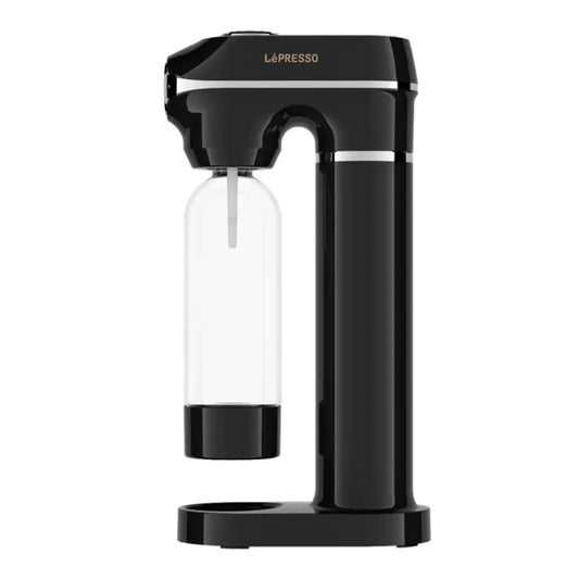 Lepresso Carbonator Instant Sparkling Water with Pressure Gauge & Efficient Carbonation- Black