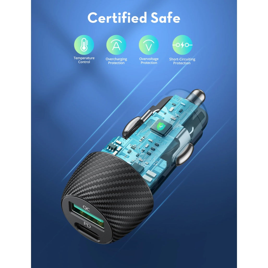 RAVPower VC030 Dual Port USB C Car Charger