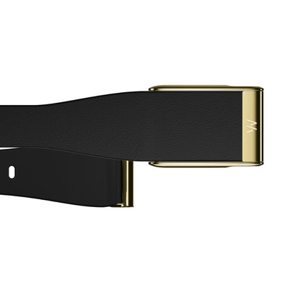 WHOOP MG LeatherLuxe Tapered Band - Small/Medium - Black With Gold