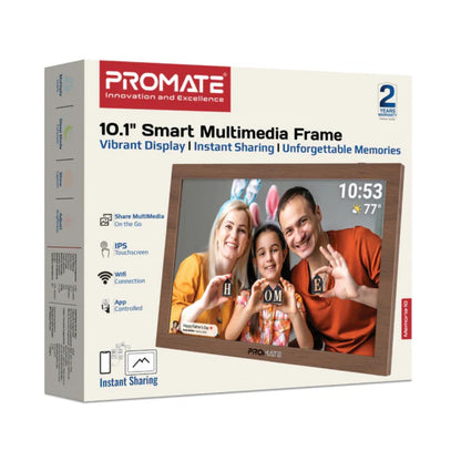 Promate Memoria-10 - 10.1" Vibrant Full HD Smart Multimedia Wi-Fi Digital Photo Frame