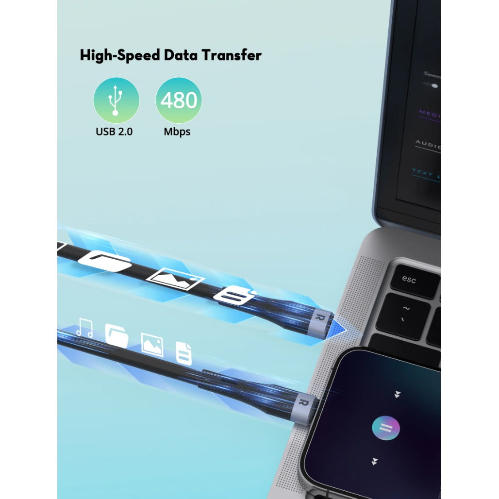 RAVPower RP-CB1038 60W Charge & Sync 60W Silicone C-C Cable 1M