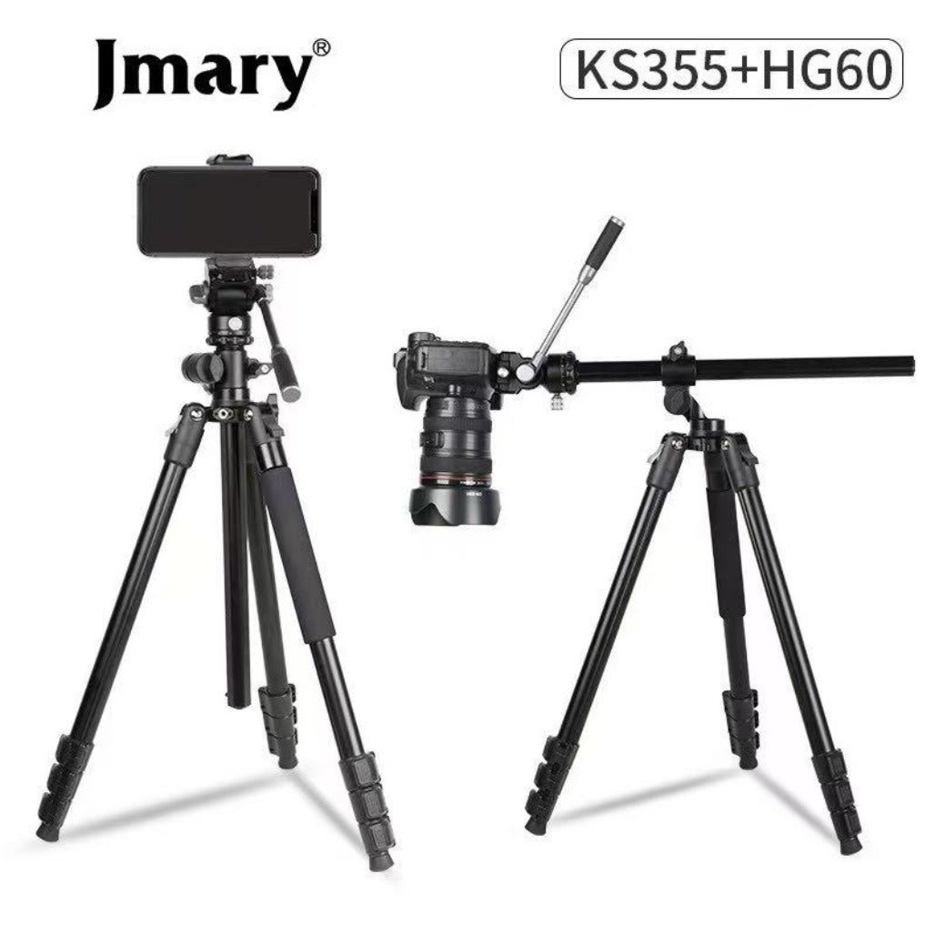 Jmary 2-in-1 Monopod & Horizontal Axis Tripod - KS355+HG60