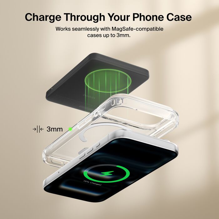 Belkin Slim Magnetic Power Bank 5K with Qi2 with Kickstand