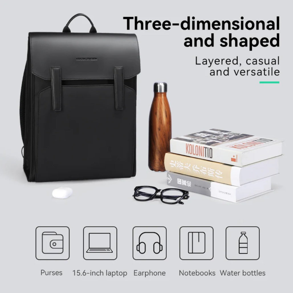 Mark Ryden MUKE III: School Style Classic Business Work Black Oxford Backpack