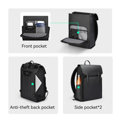 Mark Ryden MUKE III: School Style Classic Business Work Black Oxford Backpack