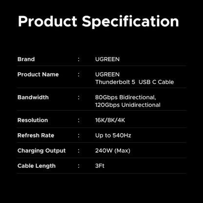 UGREEN Thunderbolt 5 Cable - 1 Meter - L703