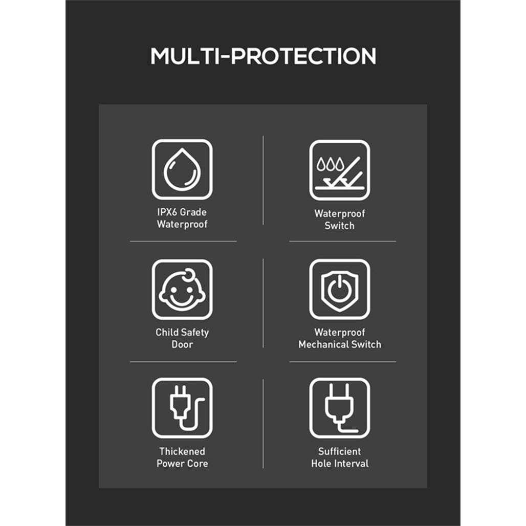 LDNIO SE6403 2500W Defender Series 6 AC + 4 USB Outlets EU Power Strip