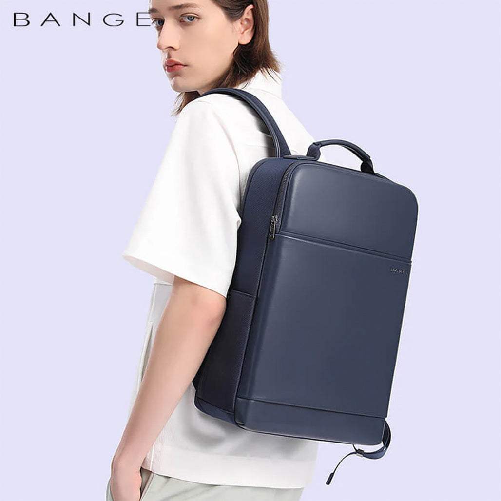 BANGE 7713 15.6" Waterproof Leather Business Laptop Backpack