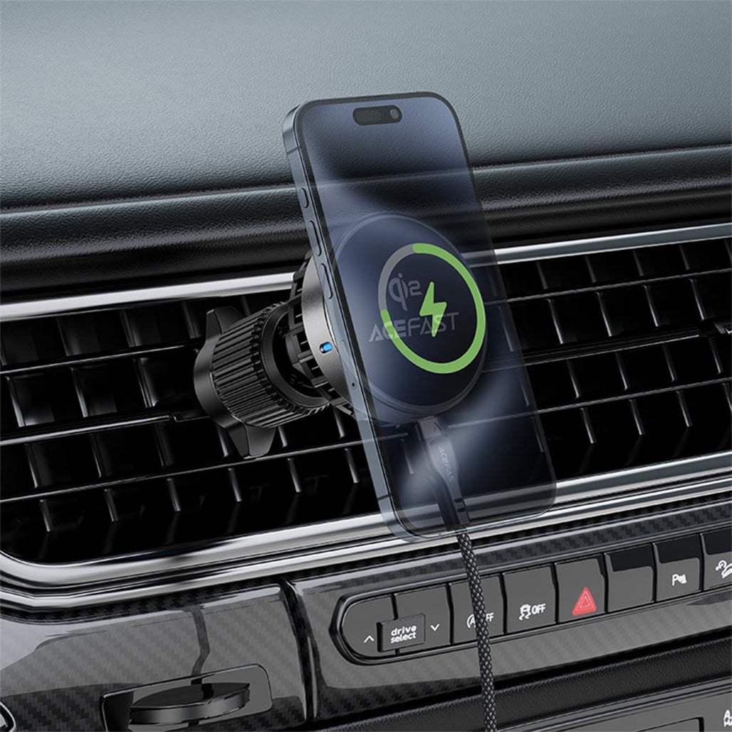 Acefast D40 MagSafe Fast Qi2 Wireless Charger and Car Holder for Air Vent With Cooling Fan