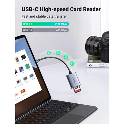 UGREEN USB-C Multifunctional Card Reader 5Gbps High-Speed Transfer Dual Slot Plug & Play