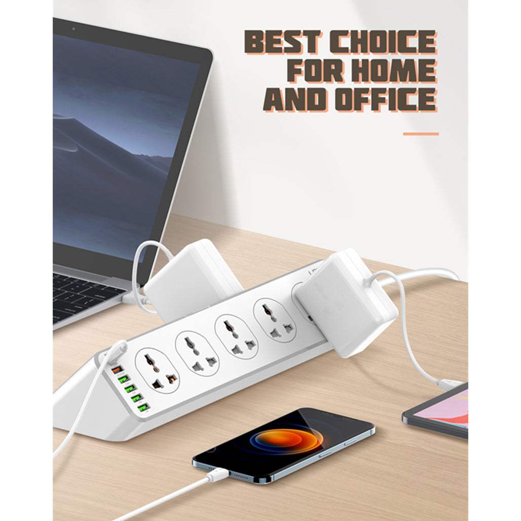 LDNIO SC10610 2500W Power Strip 10 AC 1 USB-C and 5 USB-A 30W Outlets