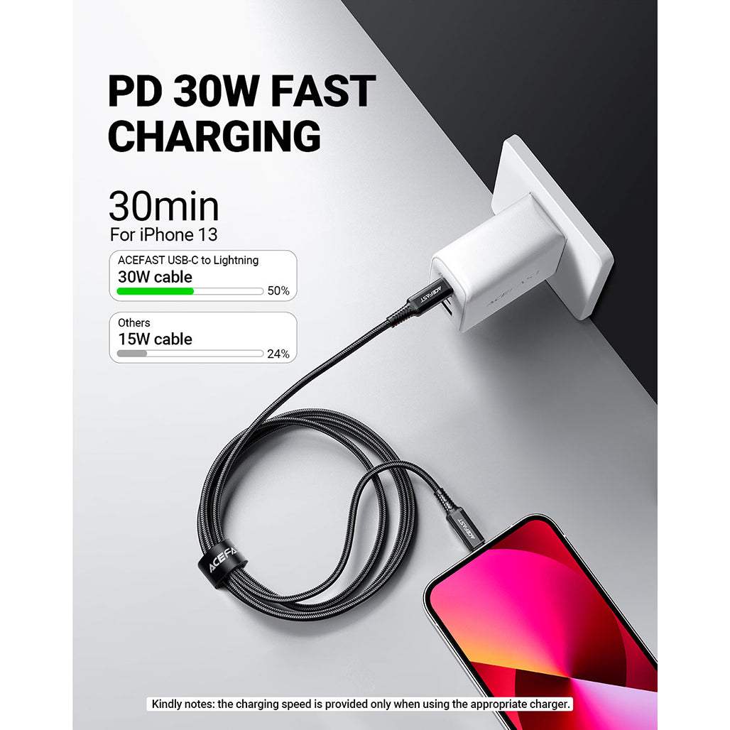 ACEFAST Braided 30W USB-C to Lightning Charging Data Cable