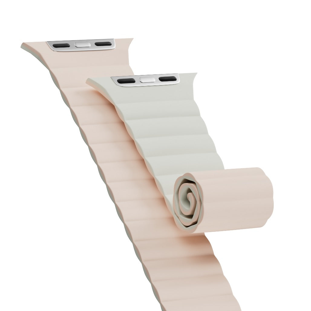 MagEasy Skin Duo Reversible Silicone Magnetic Apple Watch Band Compatible with 40mm to 49mm