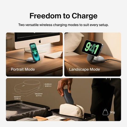 Belkin UltraCharge 2-in-1 Foldable Magnetic Charger with Qi2 25W – Black