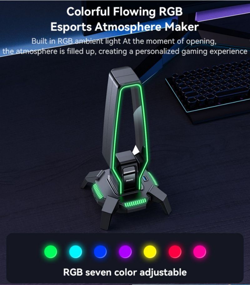 Yesido HB25 USB Hub with RGB Headphone Holder