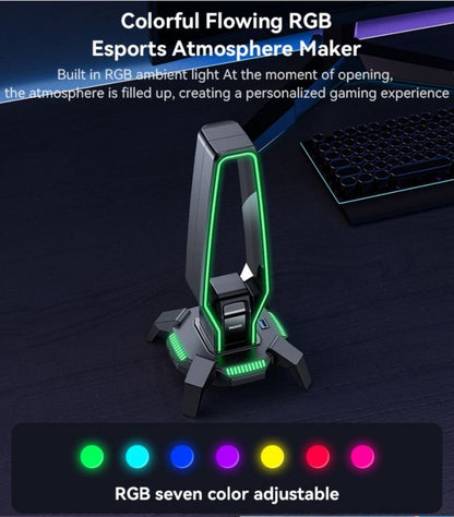 Yesido HB25 USB Hub with RGB Headphone Holder
