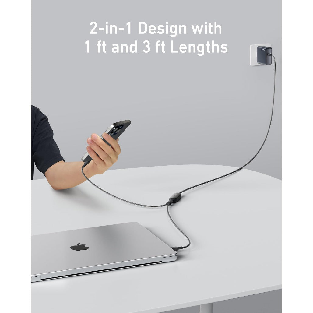 Anker 140W 2-in-1 USB-C to USB-C Cable - A8895H12