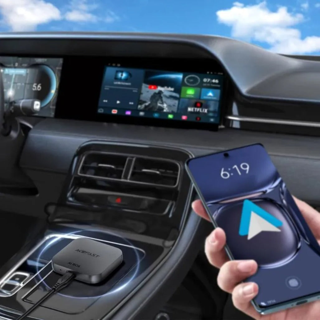 Acefast QC2 Wireless CarPlay/Android Auto AI Box - Grey