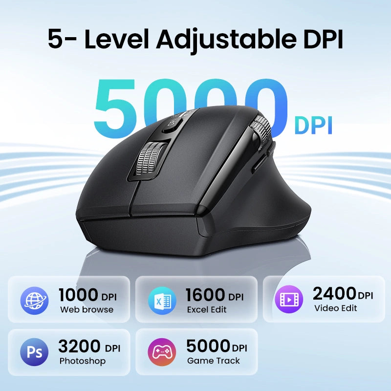 UGREEN Thumb Wheel & Side Scrolling Multi-Mode Wireless Bluetooth Mouse – M751 – 45792