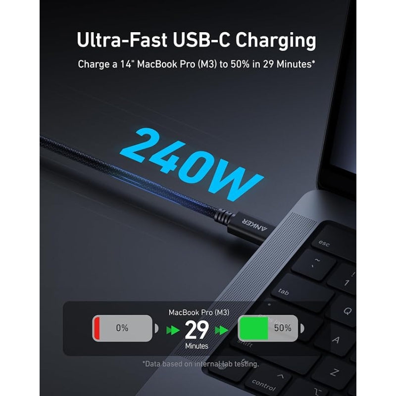 Anker Prime Thunderbolt 4 Cable (1m) – Ultra-Fast Charging & Data Transfer
