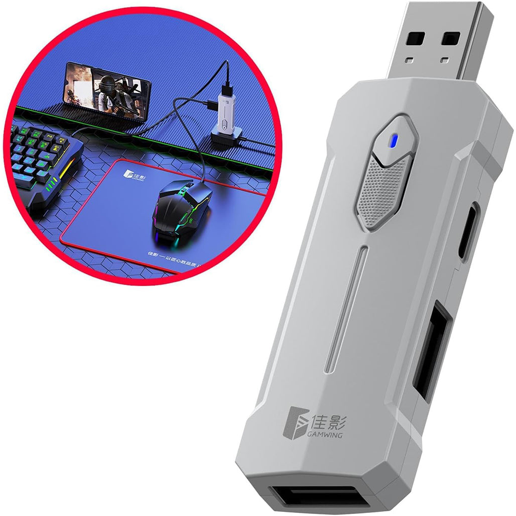 5 in 1 Mobile Game Combo Pack - RGB Mini Gaming Keyboard & Mouse & Mobile Holder,Gaming Adapter with Mobile Game Converter for Android Mobile Phone (X8)