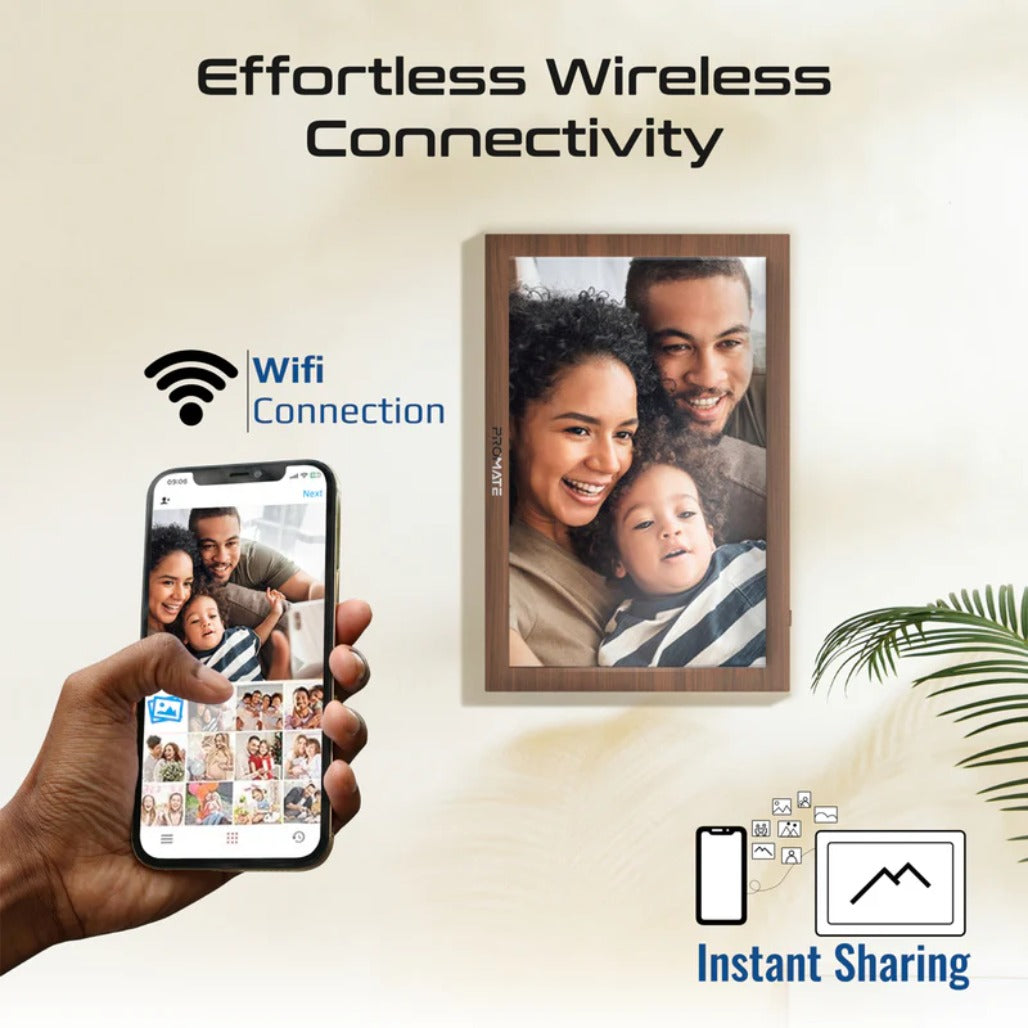 Promate Memoria-10 - 10.1" Vibrant Full HD Smart Multimedia Wi-Fi Digital Photo Frame