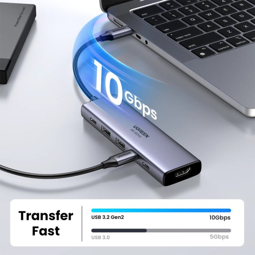 Ugreen 35999 6 In 1 HDMI+2xUSB-A 3.2+2xUSB-C 3.2+PD
