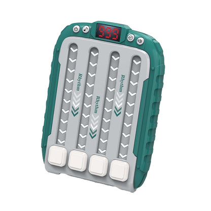 Rhythm Game Machine - Electronic Handheld Music Challenge Toy with LED Lights - Green