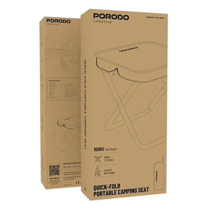 Porodo Lifestyle Quick-Fold Portable Camping Seat - Black