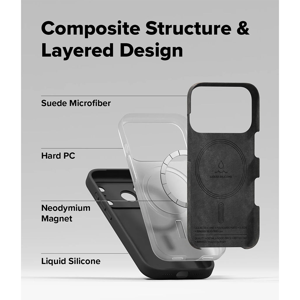 Ringke Silicone Magnetic Case - iPhone 17 Pro / iPhone 17 Pro Max - Black
