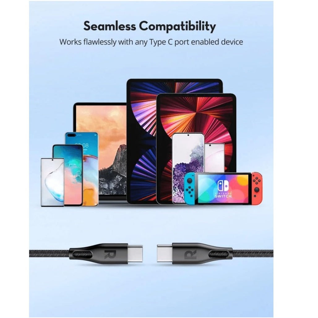 RAVPower RP-CB1029 USB-C to USB-C Fast Charging Cable 60W 1.2m