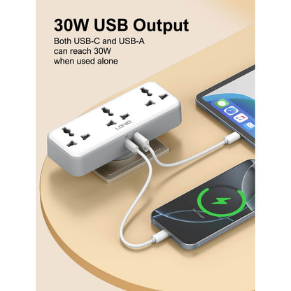 LDNIO 3 AC Outlets Portable Extension Power Socket - SC3317