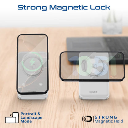 Promate Mavrix-3 Ultra-Compact 3 in 1 MagSafe Compatible Wireless Charging Power Bank