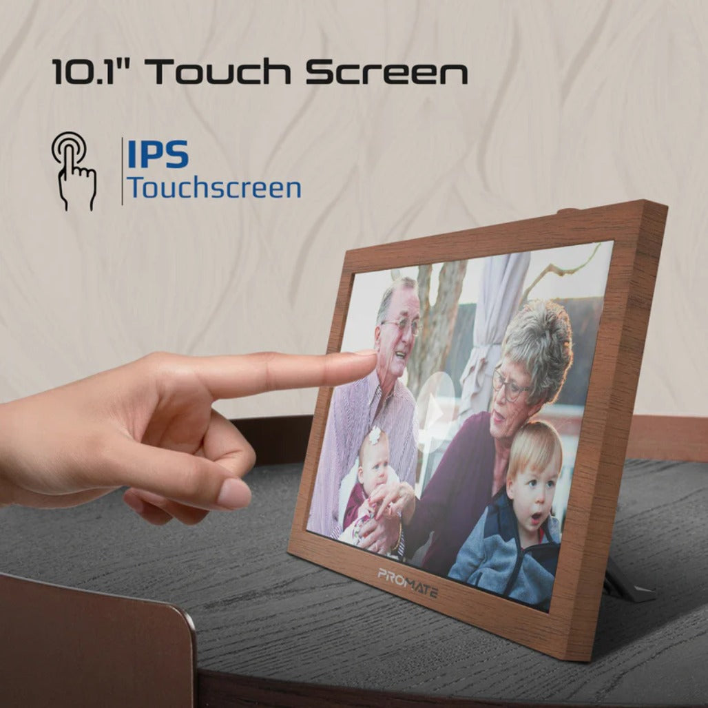 Promate Memoria-10 - 10.1" Vibrant Full HD Smart Multimedia Wi-Fi Digital Photo Frame