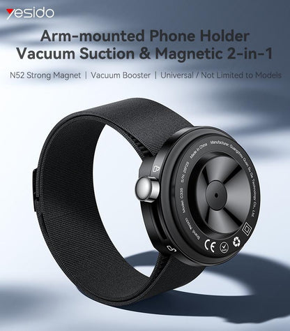 Yesido C335 2 in 1 Vacuum Suction Magnetic Phone Holder Arm Band for Cycling