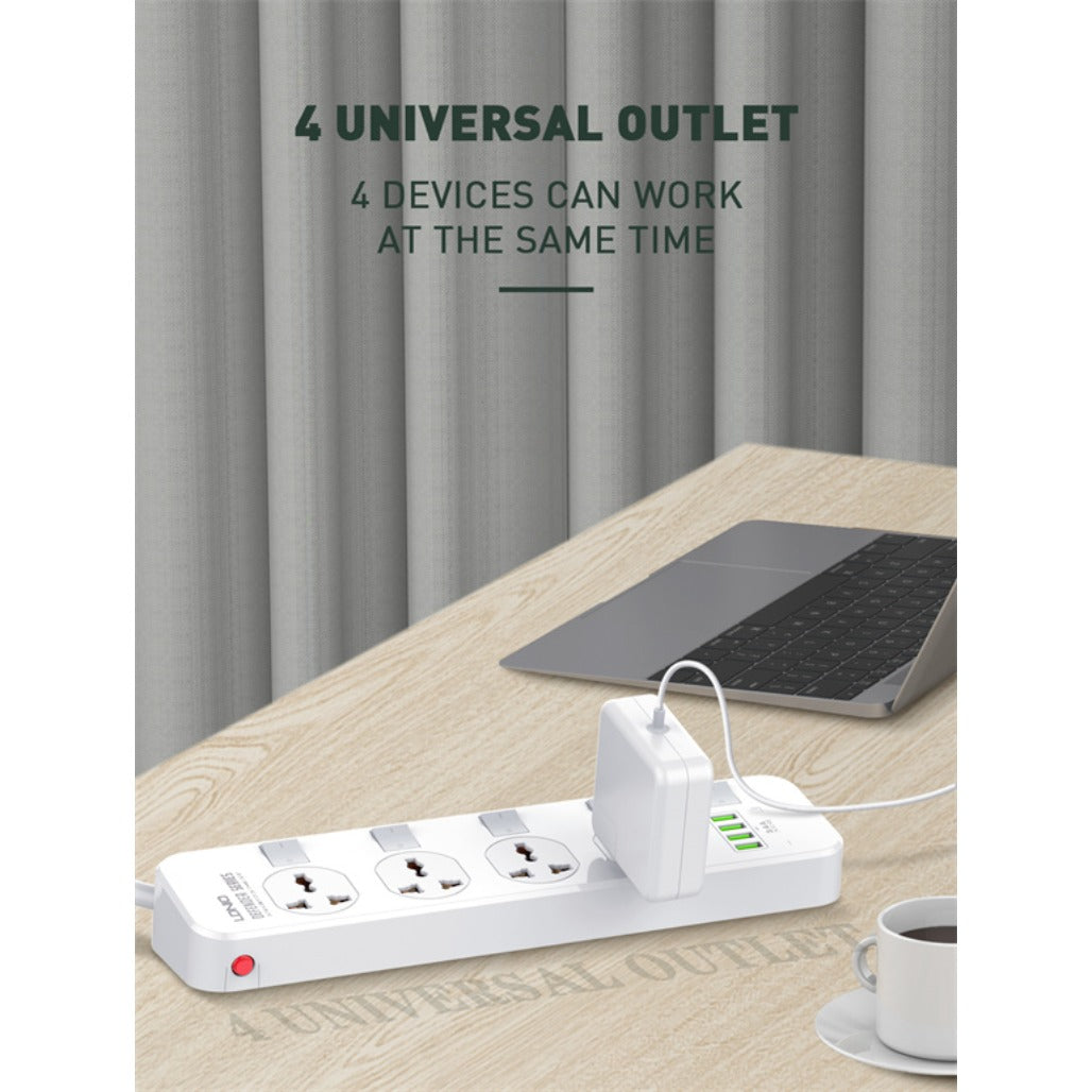 LDNIO 4 AC Outlets Universal Power Strip - SC4408