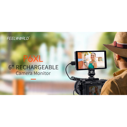 FeelWorld P6XL 6" On-Camera Field Monitor with Built-In Battery
