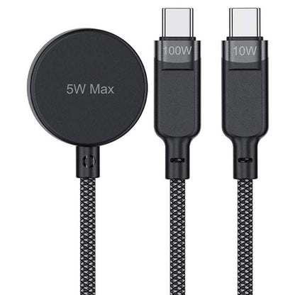 Acefast C6-11 100W 3-in-1 2 Type C and Apple Watch Braided Charging Data Cable