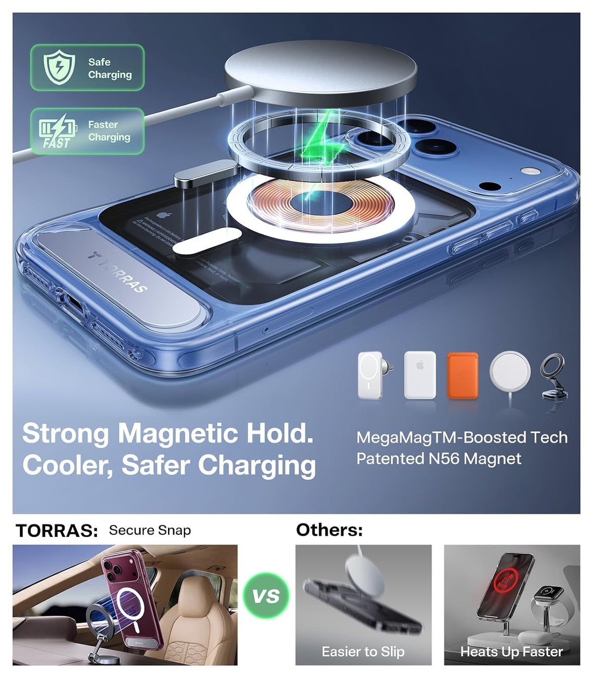 TORRAS Ostand L1 for iPhone 18 Pro/Pro Max Case - Clear