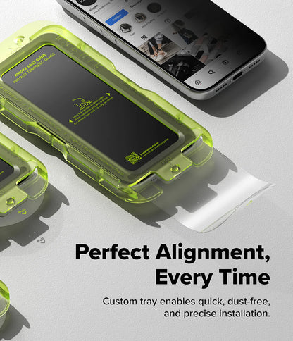 Ringke iPhone 17 Pro Screen Protector - Easy Slide Privacy Tempered Glass