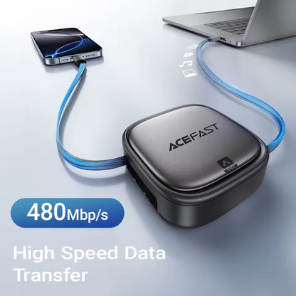 Acefast J3 Multifunctional Travel Set with Retractable Charging Data Cable Black