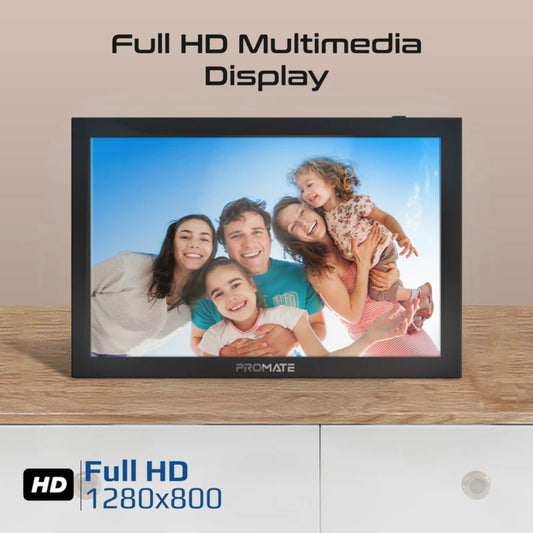Promate Memoria-10 - 10.1" Vibrant Full HD Smart Multimedia Wi-Fi Digital Photo Frame