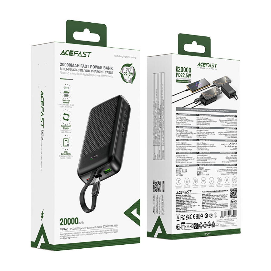 Acefast M14 - Fast Charge Power Bank PD22.5W 20000mAh